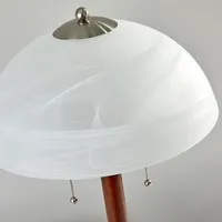 Walnut Alabaster Frosted Glass Table Lamp