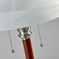 Walnut Alabaster Frosted Glass Table Lamp