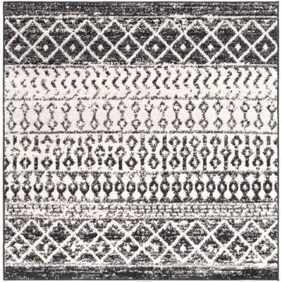 Gray Moroccan Pattern Square Area Rug, 4 ft.