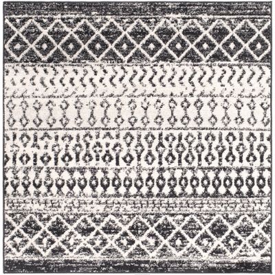 Gray Moroccan Pattern Square Area Rug