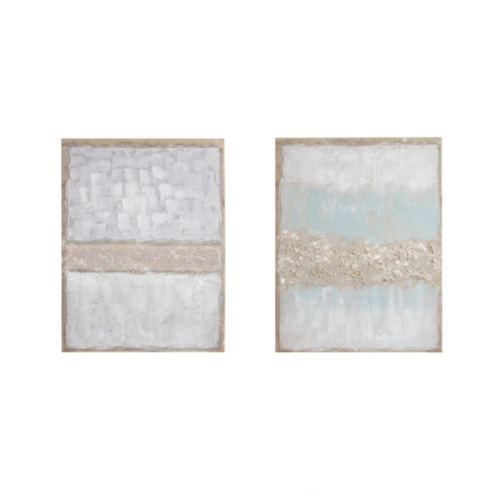 Flatland Glitter Canvas Art Prints, Set of 2