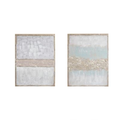 Flatland Glitter Canvas Art Prints, Set of 2