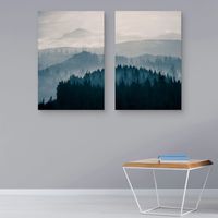 Blue Mountain Canvas Prints, Set of 2