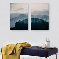 Blue Mountain Canvas Prints, Set of 2