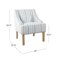 Blue Farmhouse Stripe Swoop Accent Chair