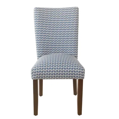 Blue Chevron Highback Dining Chairs, Set of 2