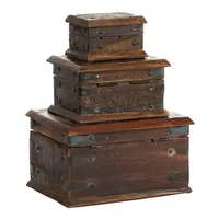 Reclaimed Wood Antique Box Set, Set of 3