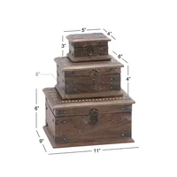 Reclaimed Wood Antique Box Set, Set of 3