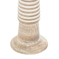 Cream Mango Wood Candle Holders, Set of 3