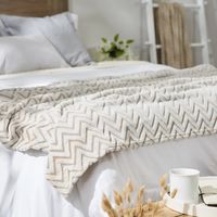 Stone Chevron Plush Throw