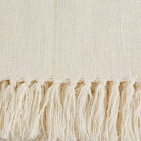 Cream Chenille Fringe Throw