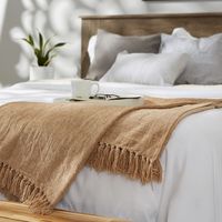 Natural Chenille Fringe Throw