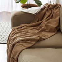 Natural Chenille Fringe Throw