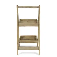 Natural Wood 2-Tier Folding Plant Stand, 30 in.