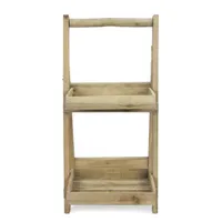 Natural Wood 2-Tier Folding Plant Stand, 30 in.