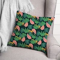 Cheetahs and Leaves Outdoor Pillow