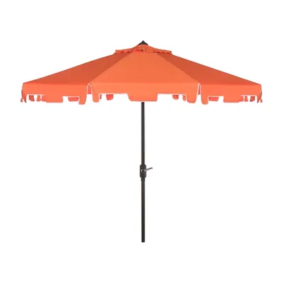 Orange Tilt Crank 9 ft. Outdoor Metal Umbrella