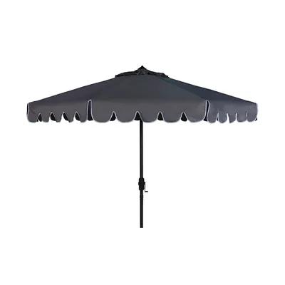 Taupe Scallop Tilt Crank 9 ft. Outdoor Umbrella