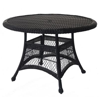 Espresso Resin Wicker Round Dining Table