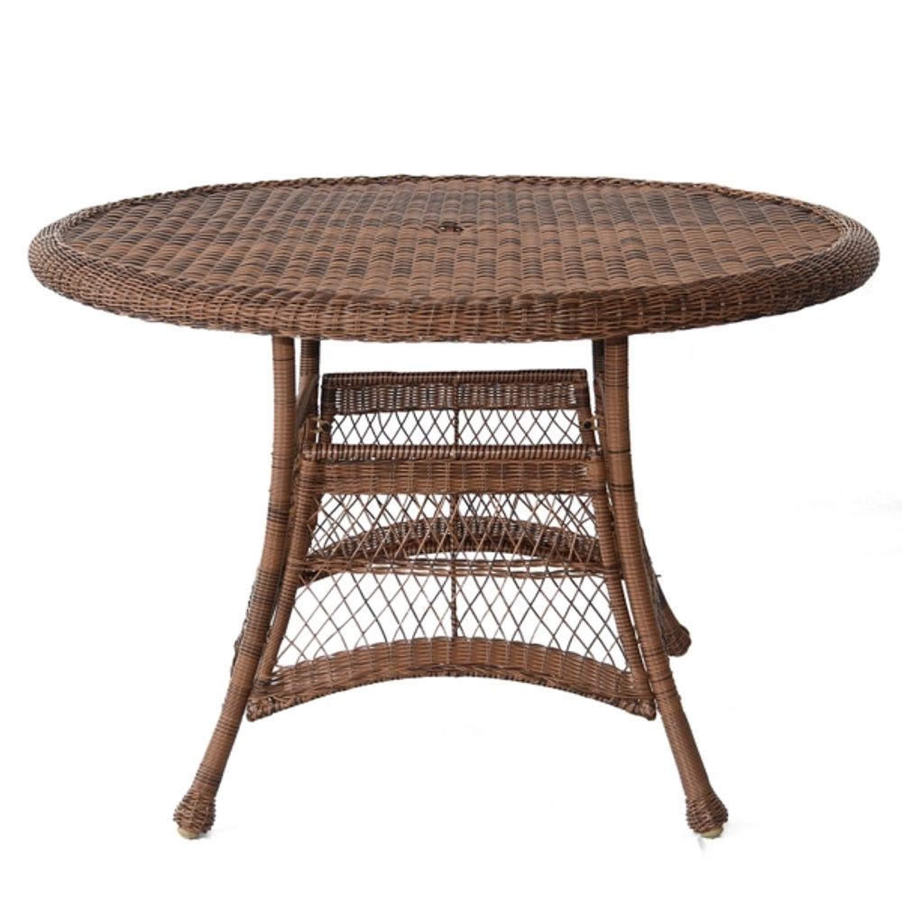 Honey Resin Wicker Round Dining Table