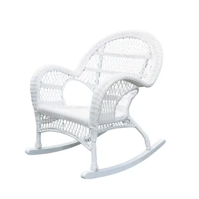 White Resin Wicker Rocking Chair