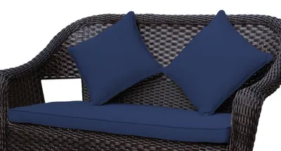 Navy Pillow and Loveseat Cushions, Set of 3