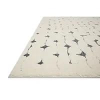 Cream and Navy Abstract Pattern Accent Rug