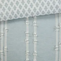 Green Stripe Diamond Full/Queen Comforter Set