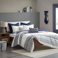 Navy and White 3-pc. Full/Queen Comforter Set