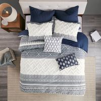 Navy and White 3-pc. Full/Queen Comforter Set