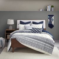 Navy and White 3-pc. Full/Queen Comforter Set