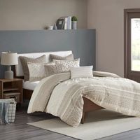 Gray and White 3-pc. California King Duvet Set