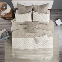 Gray and White 3-pc. California King Duvet Set