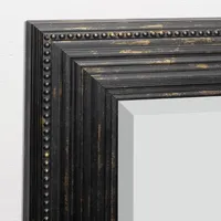 Black Beaded Frame Beveled Wall Mirror