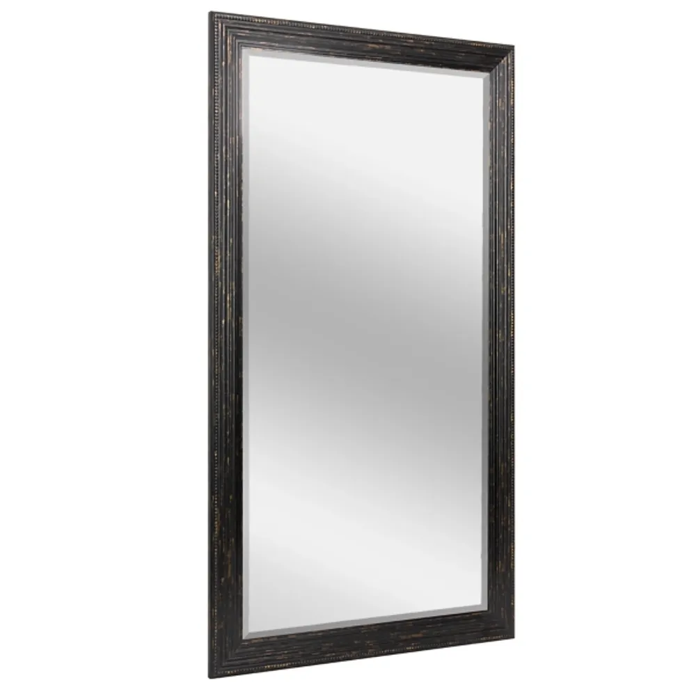 Black Beaded Frame Beveled Wall Mirror