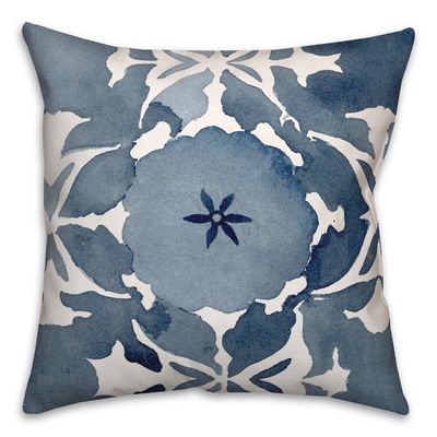 Watercolor Medallion Outdoor Pillow