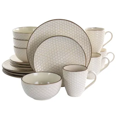 Ivory Stoneware Texture 16-pc. Dinnerware Set