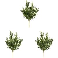 Green Boxwood Bush Stems, Set of 3