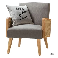 Gray Upholstered Velvet Accent Chair