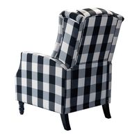 Black and White Buffalo Check Wingback Recliner