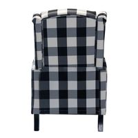 Black and White Buffalo Check Wingback Recliner