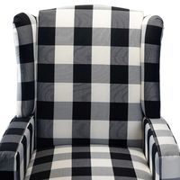 Black and White Buffalo Check Wingback Recliner