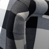 Black and White Buffalo Check Wingback Recliner