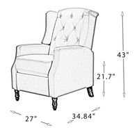 Black and White Buffalo Check Wingback Recliner