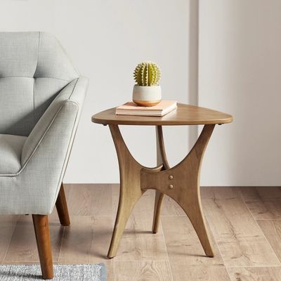 Savannah Wooden Triangle Accent Table