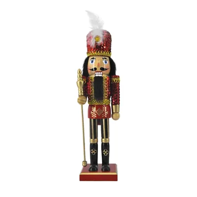 Red and Gold Sequin Soldier Nutcracker