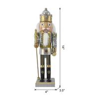 Silver and Gold Sequin Soldier Nutcracker