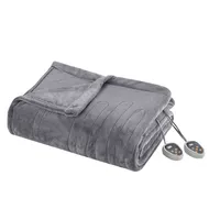 Gray King Ultra Soft Plush Heated Blanket