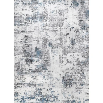 Gray Modern Abstract Washable Area Rug, 4x6