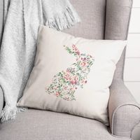 Floral Rabbit Easter Pillow